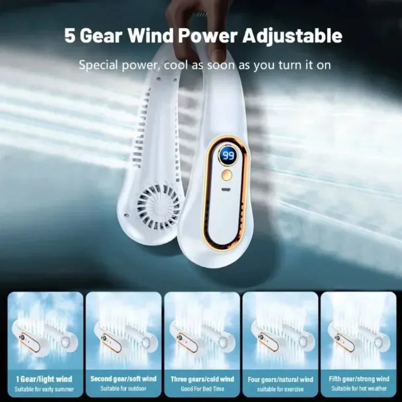 Portable Neck Fan – Silent, Stylish, Powerful